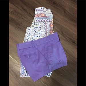 J.Crew Purple Chino Broken In Shorts Size 8